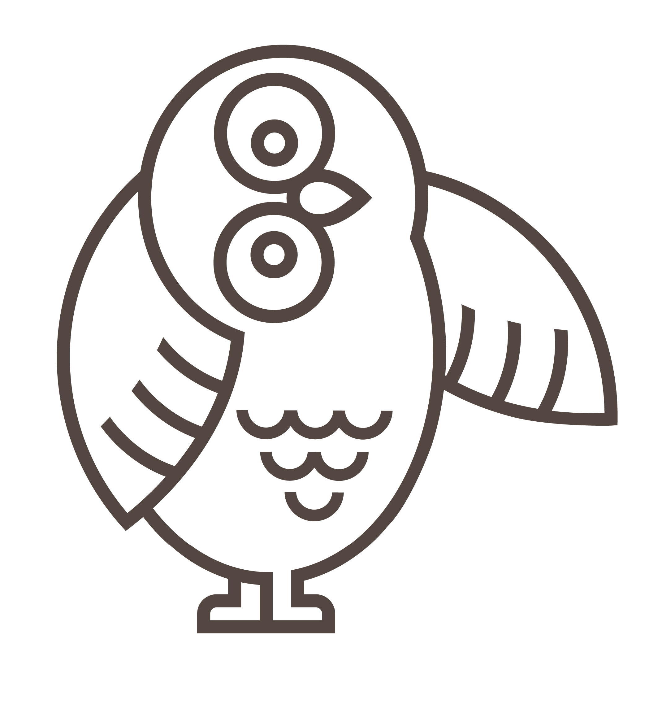 Mascot owl thinking about abstractions